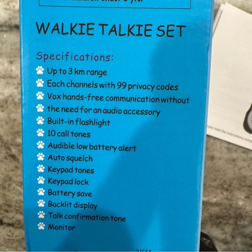 Kids Walkie Talkie Set - Blue, Green, Pink